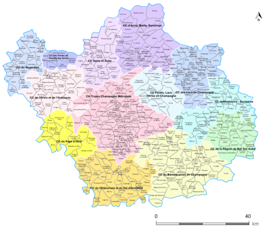 Carte Aube - Carte du département 10