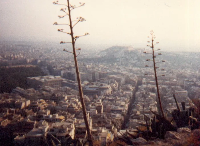 Atenas vista desde el monte Licabeto en un mapa de Grecia para imprimir