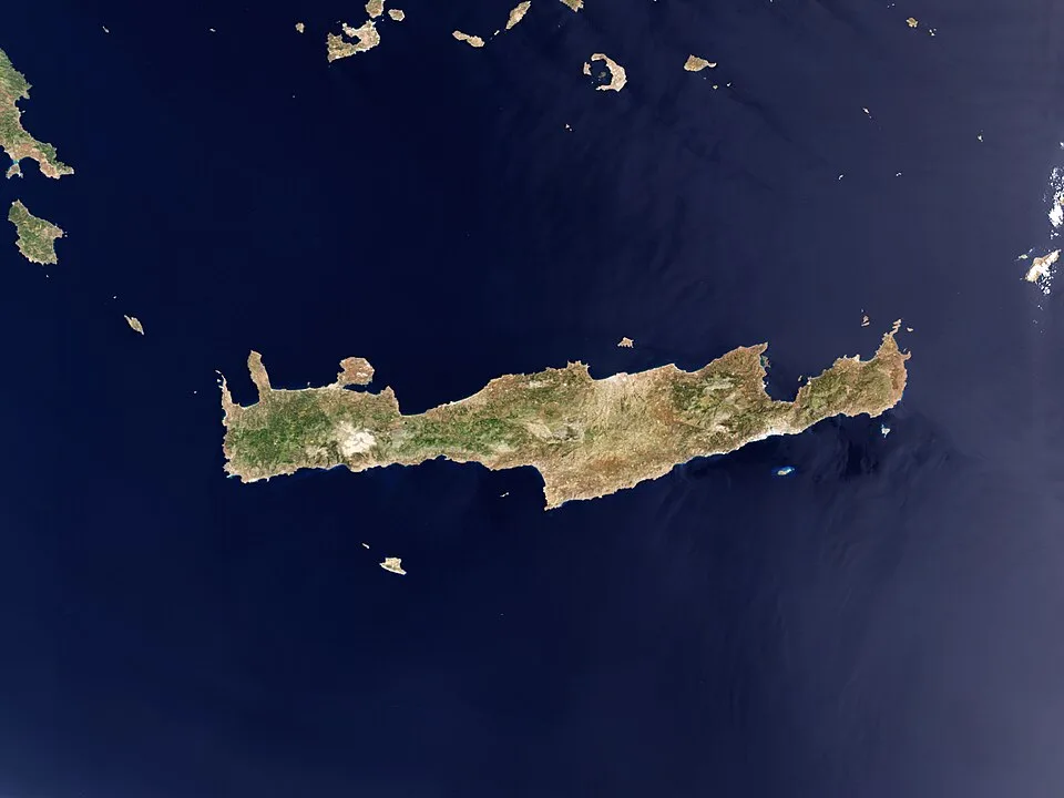 Carte de la Grèce à imprimer avec repère de l’île de Crète
