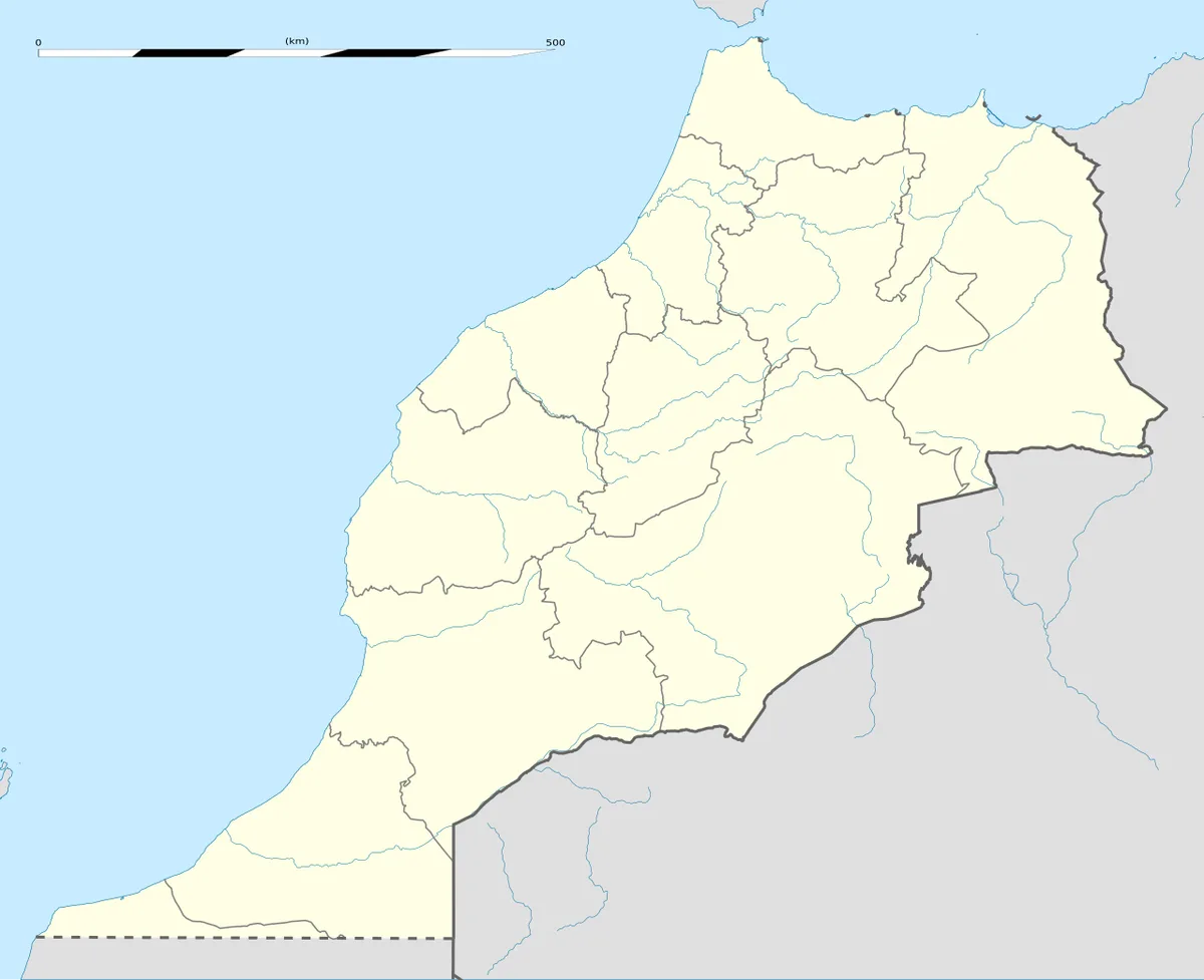 Michelin Map Morocco with blank administrative background to locate the regions of the country