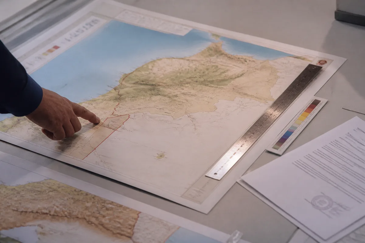 Control of the color perimeter and license of a map of Morocco