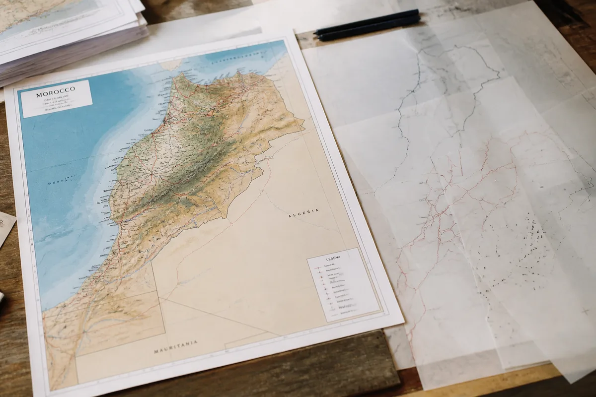 Vector map of Morocco composed of separate geographic layers