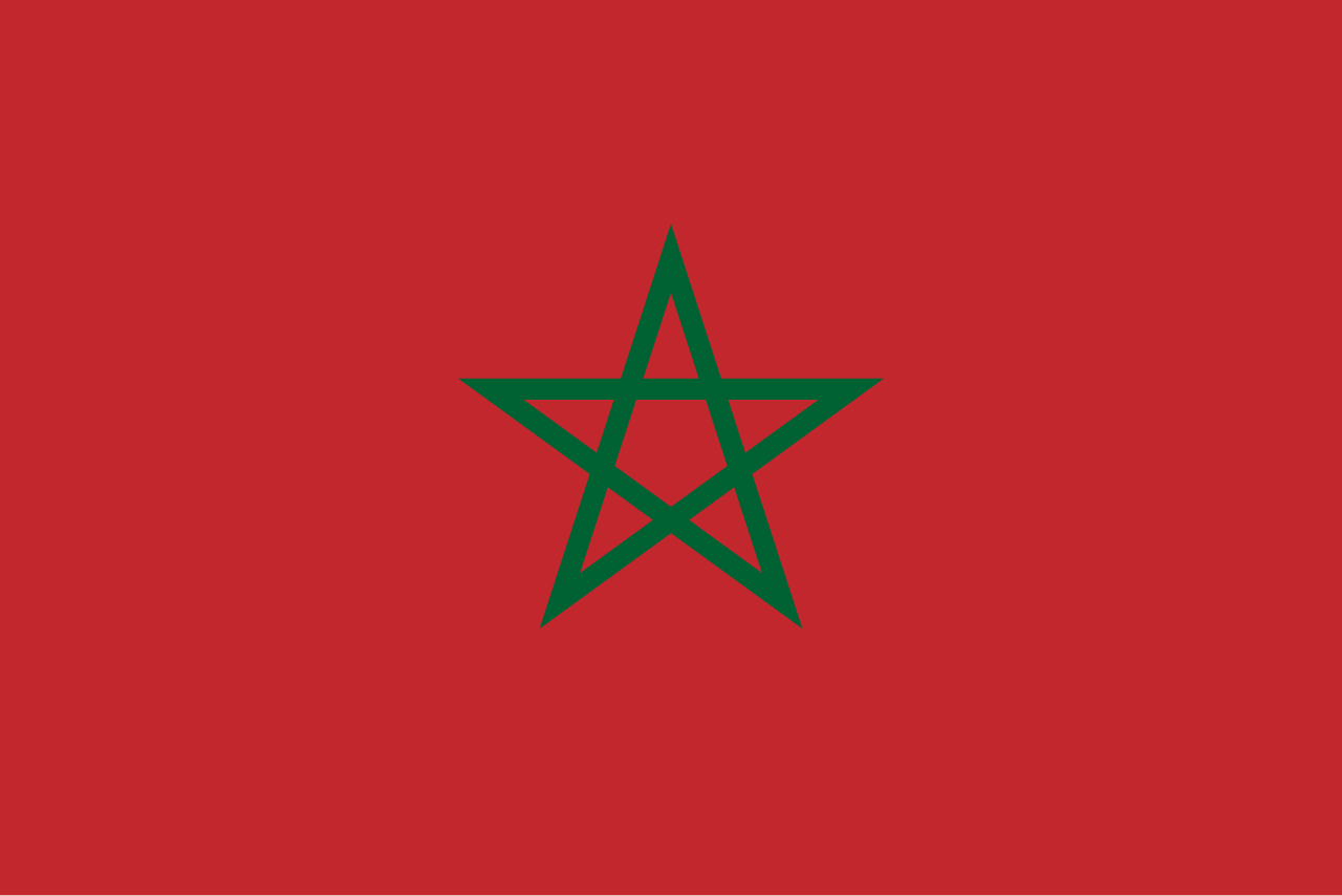 Drapeau marocain associé au plan Maroc et aux espaces méridionaux