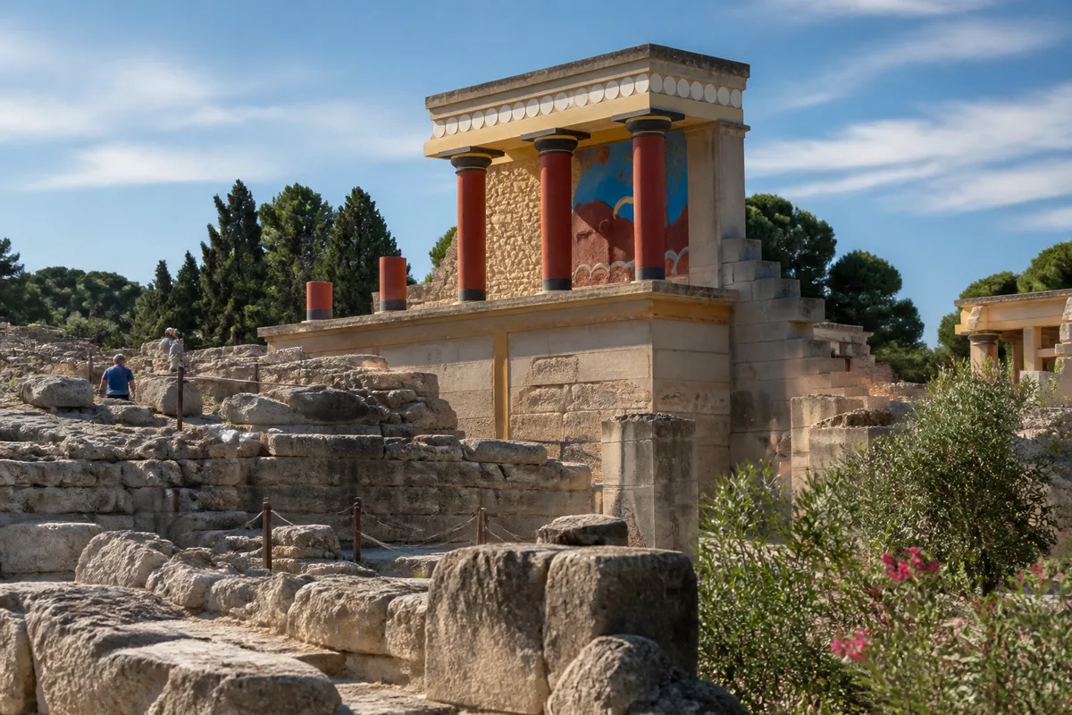 Palacio de Knossos en Creta cerca de los principales aeropuertos griegos