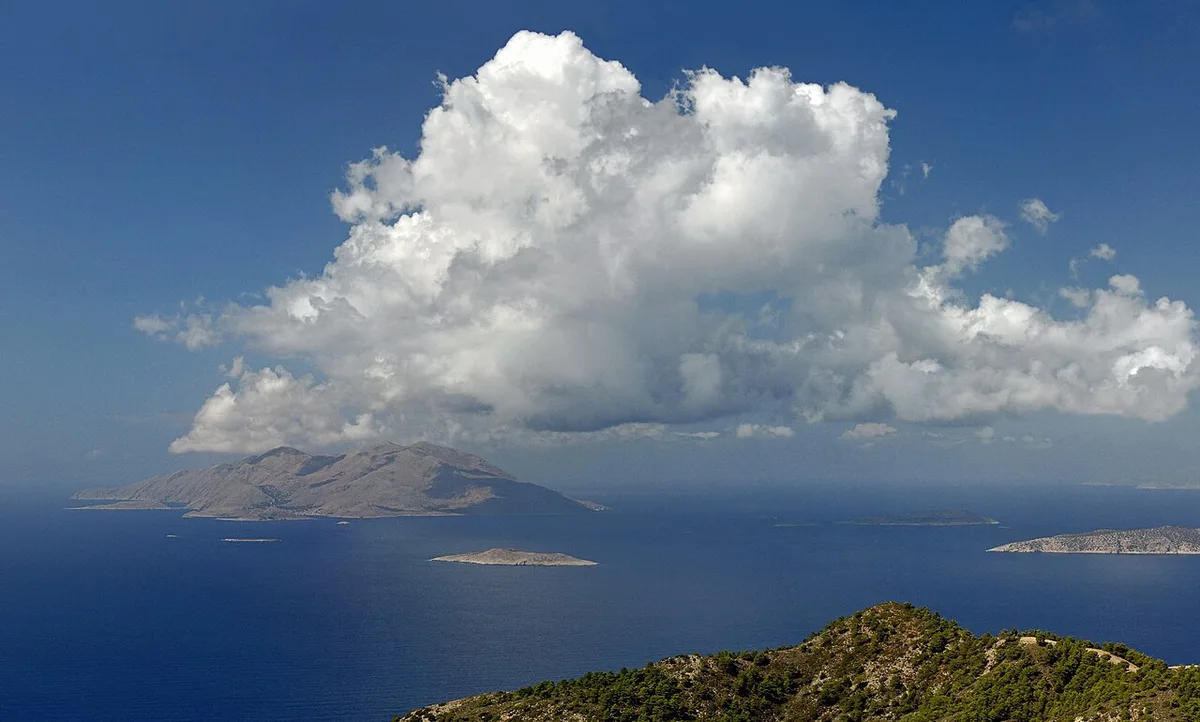 Greece map islands: geographic map of the Greek archipelagos near Rhodes