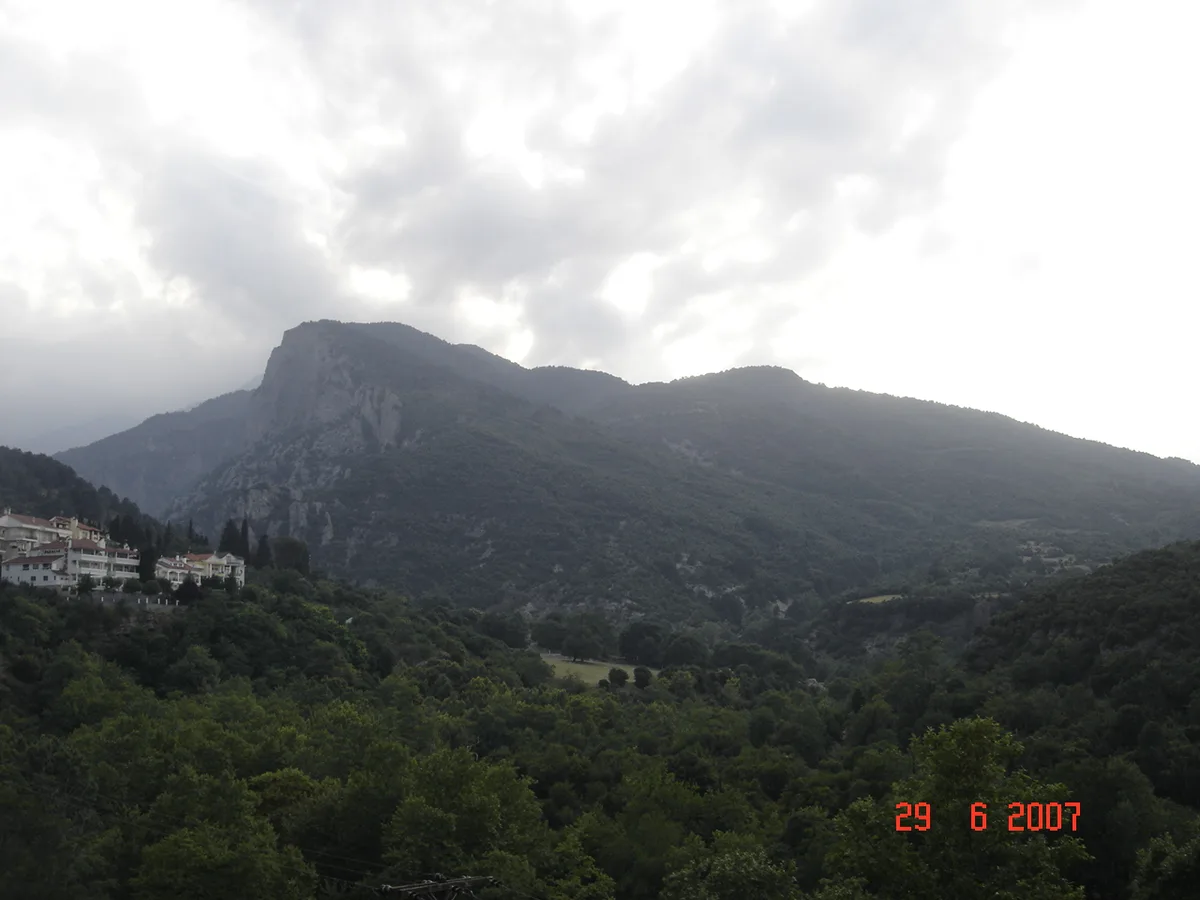 La Grèce carte Europe : vue du mont Olympe depuis Litochoro