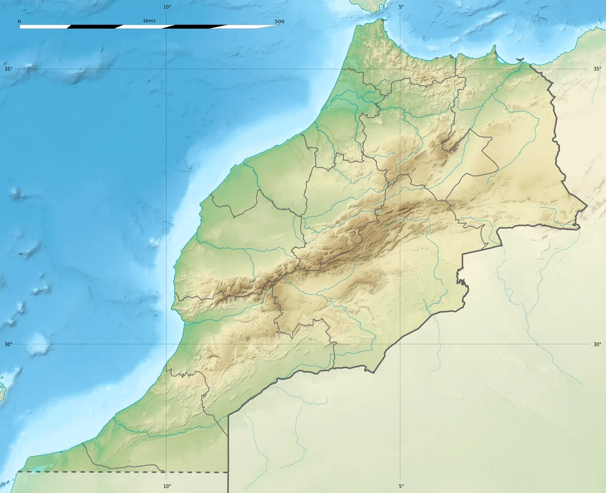 Plan Maroc physique présentant le Rif, l’Atlas et les principales plaines