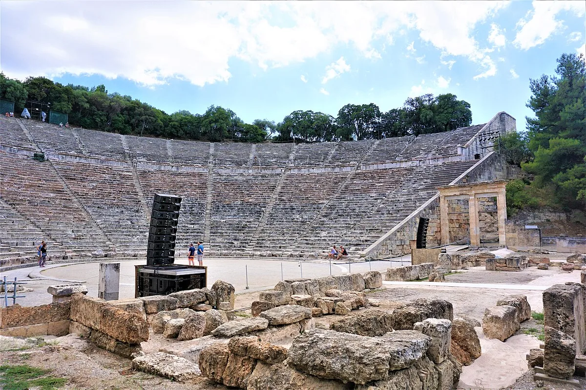 Theatre of Epidaurus, a major site shown on a map of ancient Greece